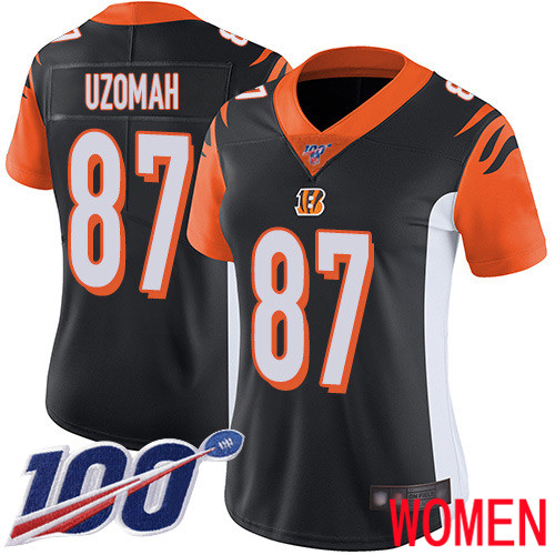 Cincinnati Bengals Limited Black Women C J  Uzomah Home Jersey NFL Footballl #87 100th Season Vapor Untouchable->women nfl jersey->Women Jersey